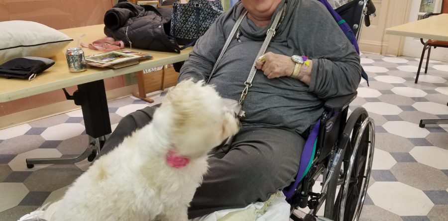 Peggy and Pumpkin at Mills Pond Nursing Home